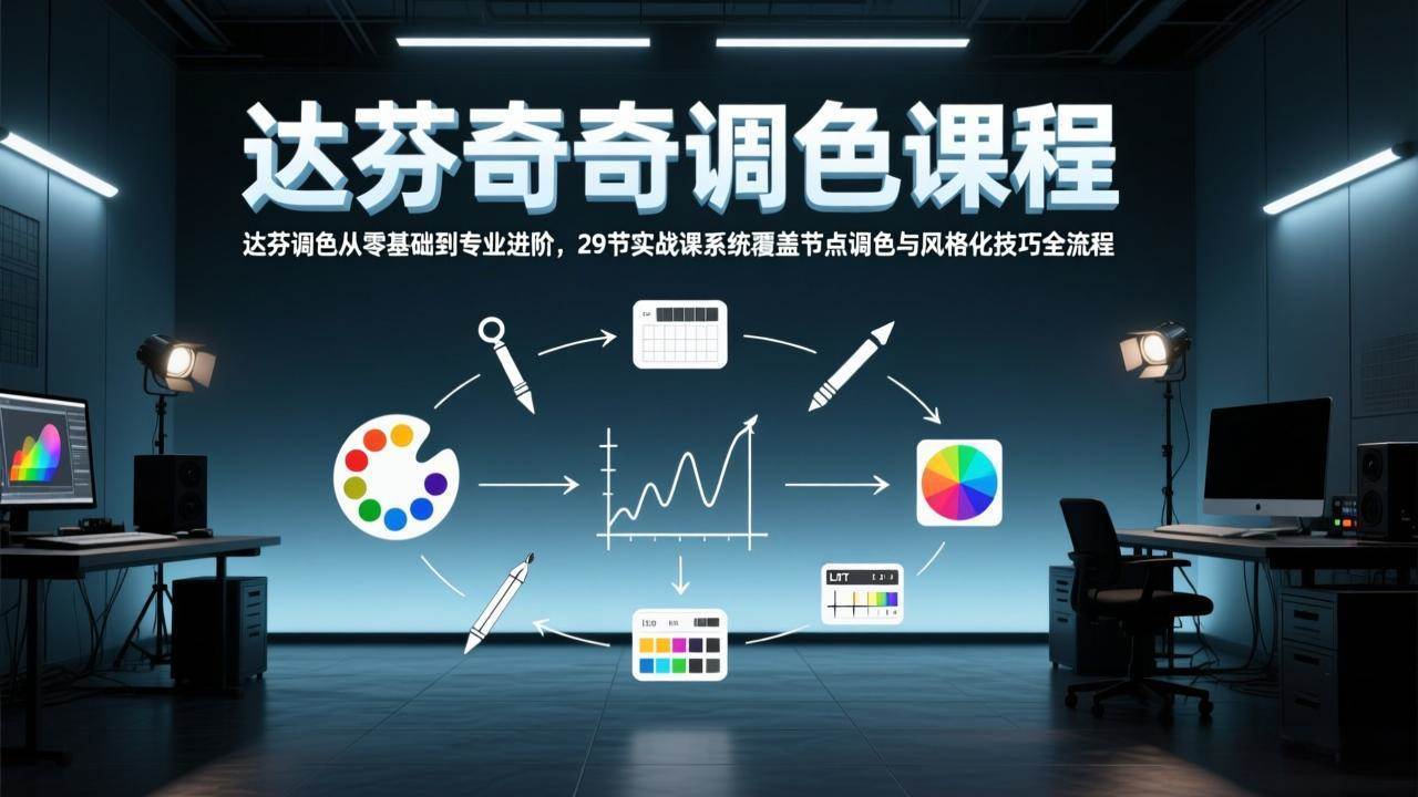 （17484期）达芬奇调色从零基础到专业进阶，29节实战课系统覆盖节点调色与风格化技巧全流程-离锋创库