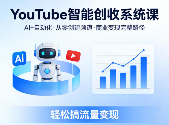 YouTube智能创收系统课,AI+自动化,从零创建YouTube频道并实现商业变现的完整路径,轻松搞流量变现-离锋创库