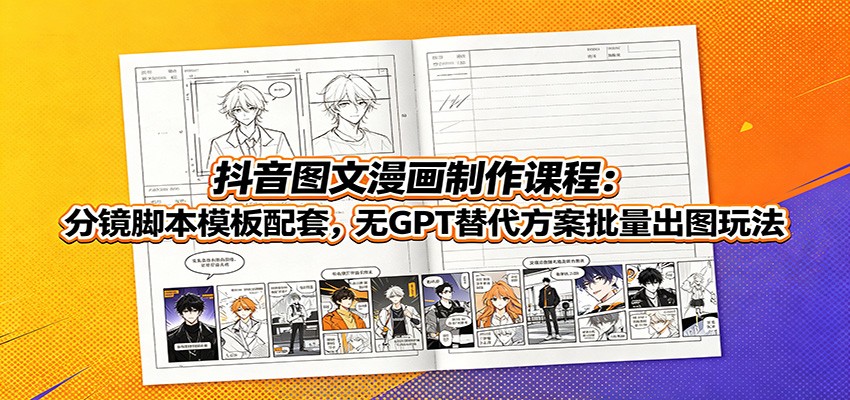 抖音图文漫画制作课程:分镜脚本模板配套,无GPT替代方案批量出图玩法-离锋创库
