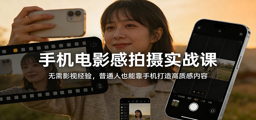 手机电影感拍摄实战课：无需影视经验，普通人也能靠手机打造高质感内容-离锋创库