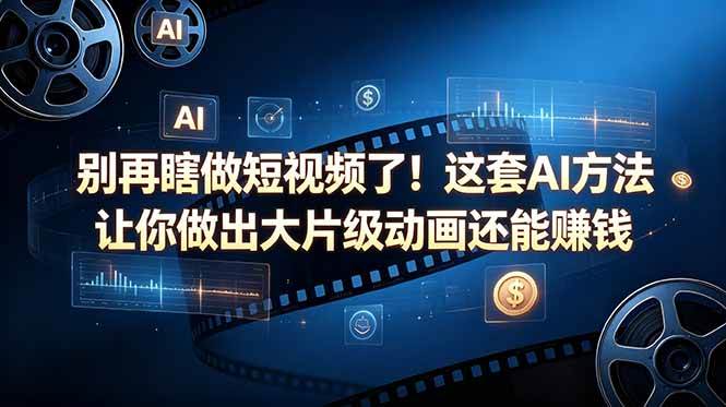 （18549期）别再瞎做短视频了！这套 AI 方法让你做出大片级动画还能赚钱【原创双语字幕】-离锋创库