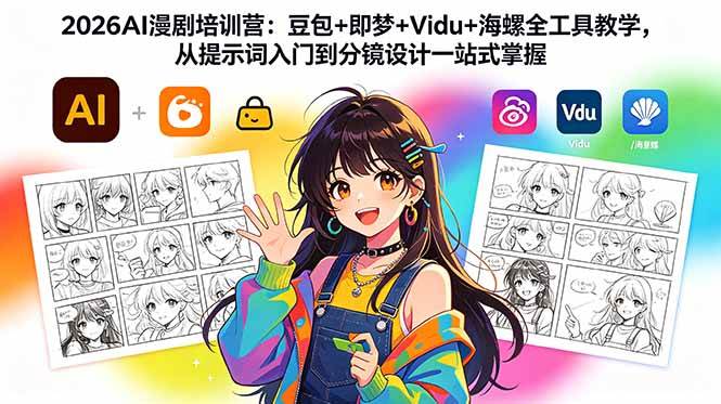 (18607期)2026AI漫剧培训营:豆包+即梦+Vidu+海螺全工具教学,从提示词入门到分镜设计一站式掌握-离锋创库