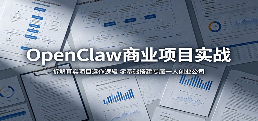 OpenClaw商业项目实战：拆解真实项目运作逻辑，零基础搭建专属一人创业公司-离锋创库