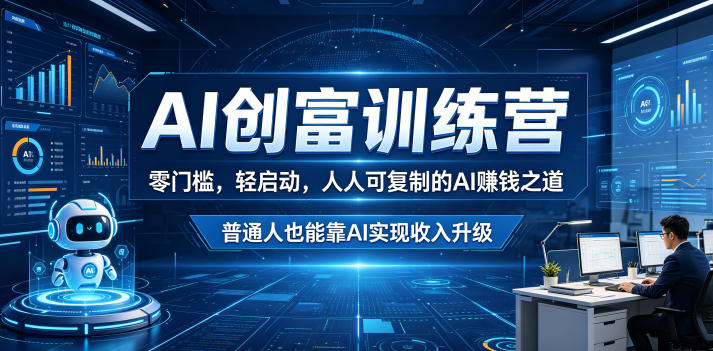 AI创富训练营，零门槛，轻启动，人人可复制的AI賺钱之道，普通人也能靠AI实现收入升级-离锋创库