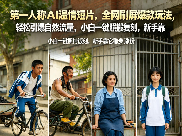 第一人称AI温情短片，全网刷屏爆款玩法，轻松引爆自然流量，小白一键照搬复刻，新手靠它稳步涨粉-离锋创库