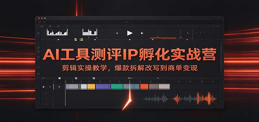 AI工具测评IP孵化实战营：剪辑实操教学，爆款拆解改写到商单变现-离锋创库