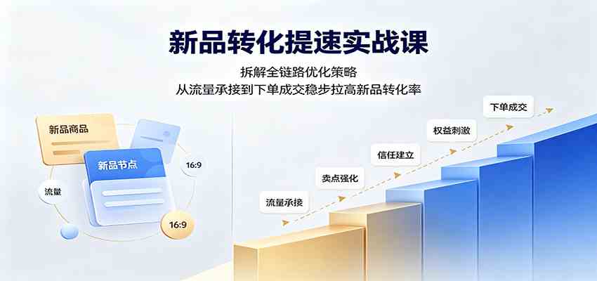 新品转化提速实战课：拆解全链路优化策略，从流量承接到下单成交稳步拉高新品转化率-离锋创库