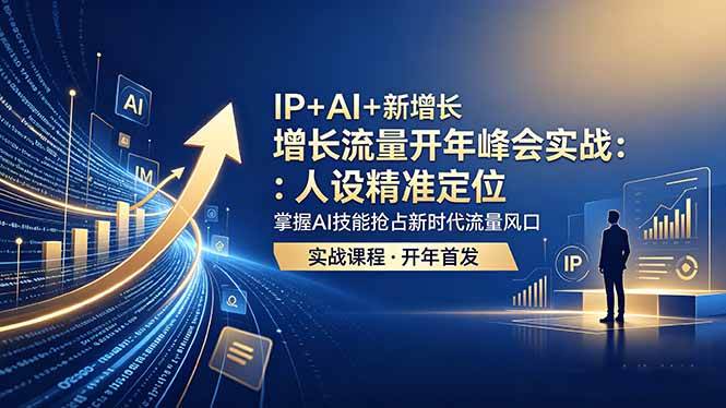 【精】IP+AI+新增长 流量开年 峰会实战：人设精准定位 掌握AI技能抢占新时代流量风口-离锋创库