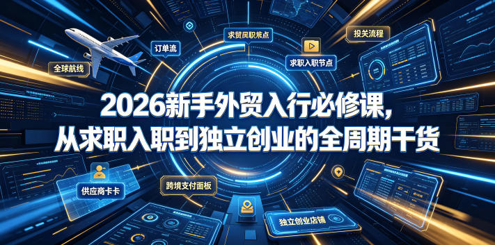 2026新手外贸入行必修课，从求职入职到独立创业的全周期干货-离锋创库