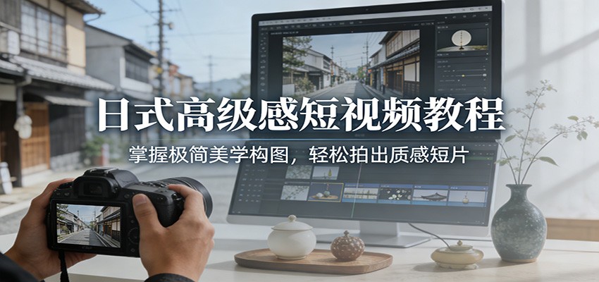 日式高级感短视频教程：掌握极简美学构图，轻松拍出质感短片-离锋创库