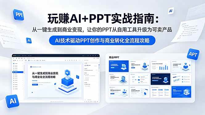 （18448期）玩赚AI+PPT实战指南-更新5月13：从一键生成到商业变现，让你的PPT从自用工具升级为可卖产品-离锋创库