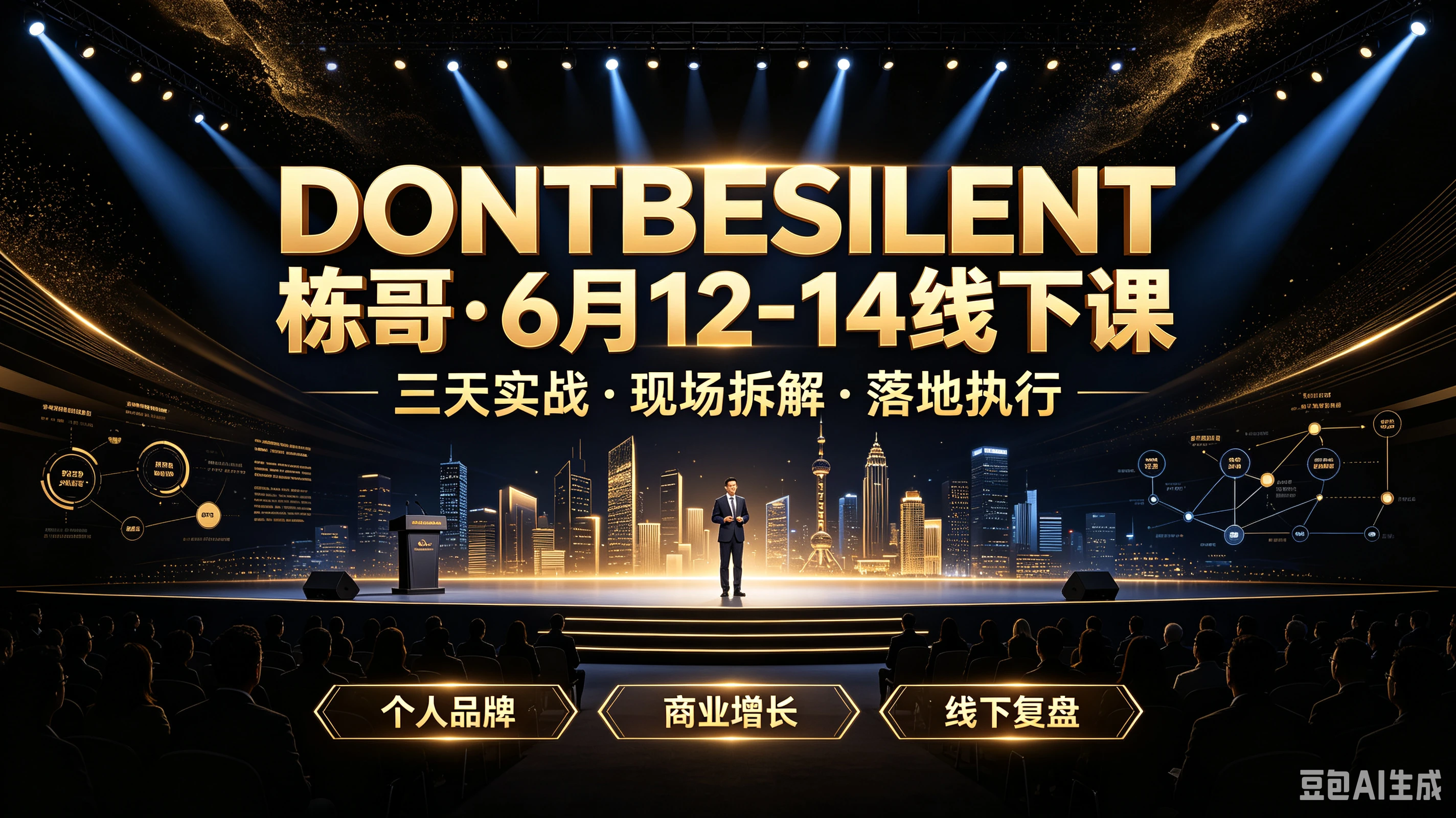 【精】DONTBESILENT栋哥·6月12-14线下课三天实战·现场拆解·落地执行,个人品牌、商业增长、线下复盘-离锋创库