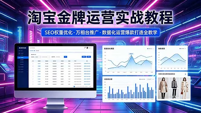 【精】2026 淘宝金牌运营实战教程，SEO权重优化万相台推广，数据化运营爆款打造全教学-离锋创库