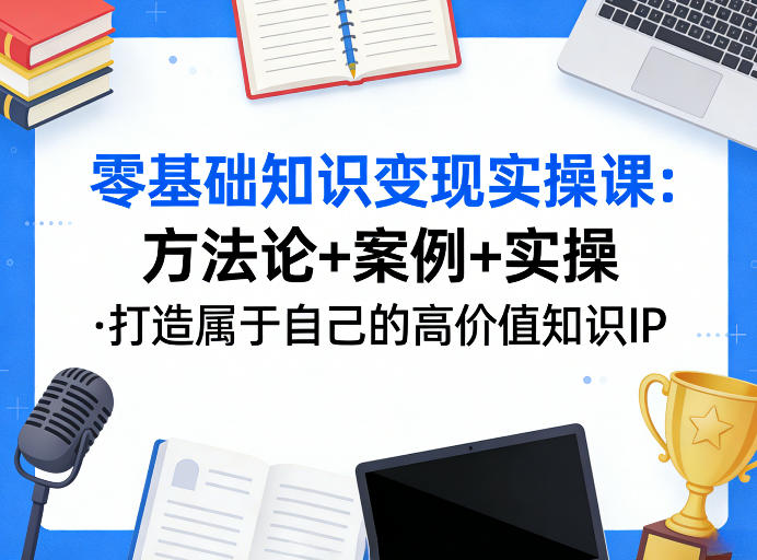 零基础知识变现实操课，方法论+案例+实操，打造属于自己的高价值知识IP-离锋创库