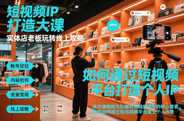 短视频ip打造大课，实体店老板玩转线上攻略-离锋创库