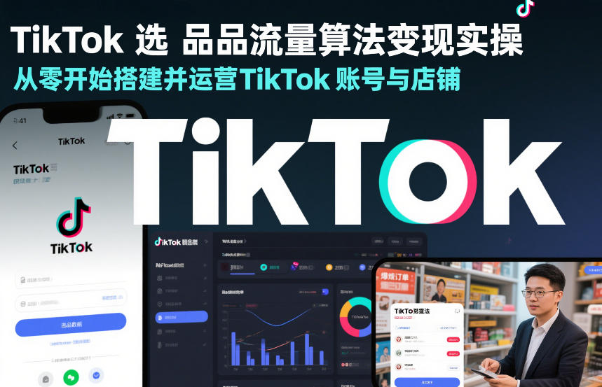 TikTok选品流量算法变现实操，从零开始搭建并运营TikTok账号与店铺-离锋创库
