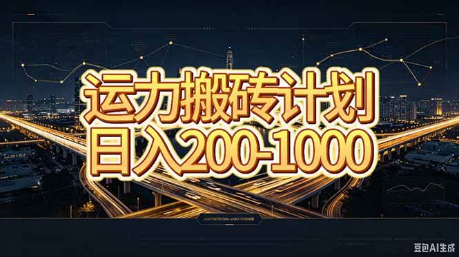 （20283期）运力搬砖，风口项目。当日收益稳定200-1000。 每天仅需一小时，新人轻松上手。-离锋创库