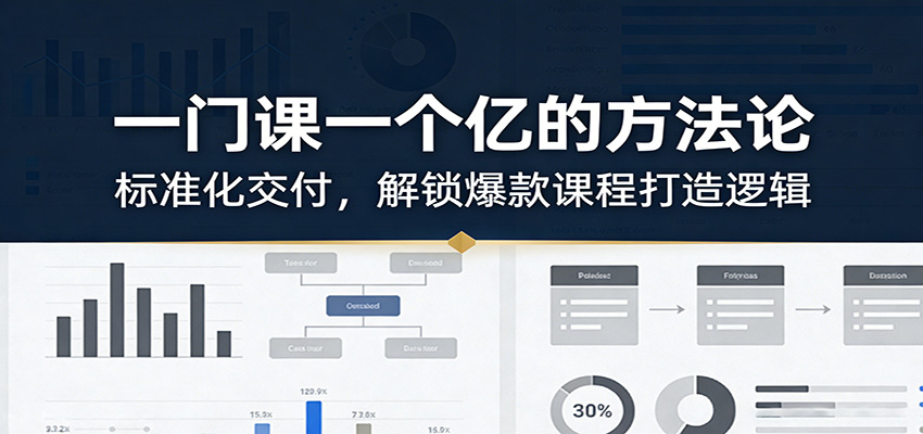 一门课一个亿的方法论：标准化交付，解锁爆款课程打造逻辑-离锋创库