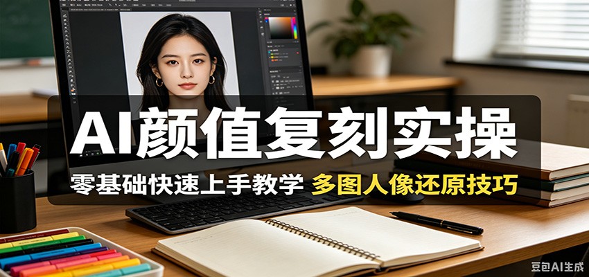 AI颜值复刻实操,零基础快速上手教学,多图人像还原技巧-离锋创库