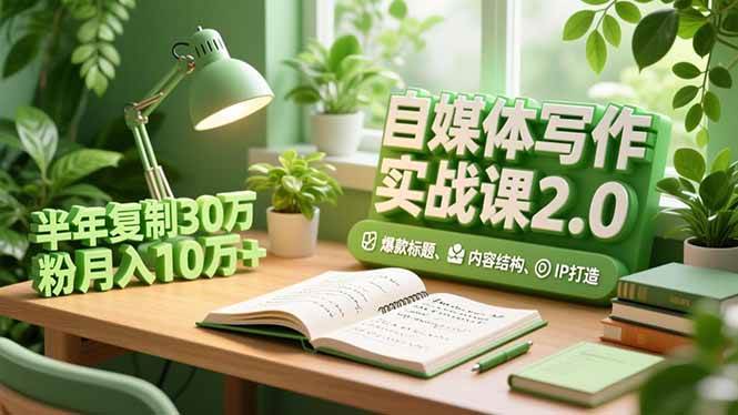 （16734期）自媒体写作实战课2.0，爆款标题、内容结构、IP打造，半年复制30万粉月入10万+-离锋创库