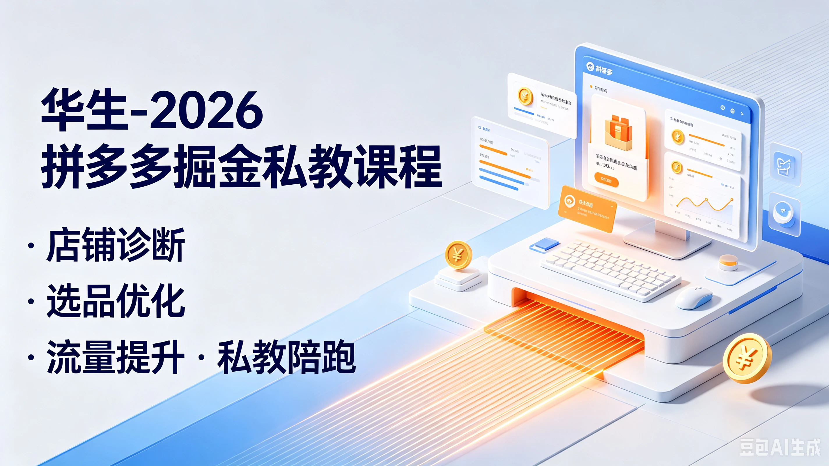 【精】华生-2026拼多多掘金私教课程，店铺诊断、选品优化、流量提升、私教陪跑-离锋创库