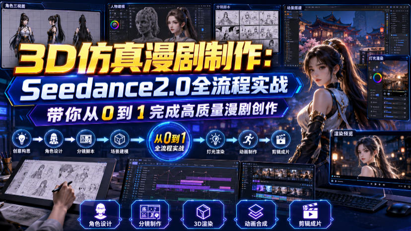 3D仿真漫剧制作:Seedance2.0全流程实战,带你从0到1完成高质量漫剧创作-离锋创库