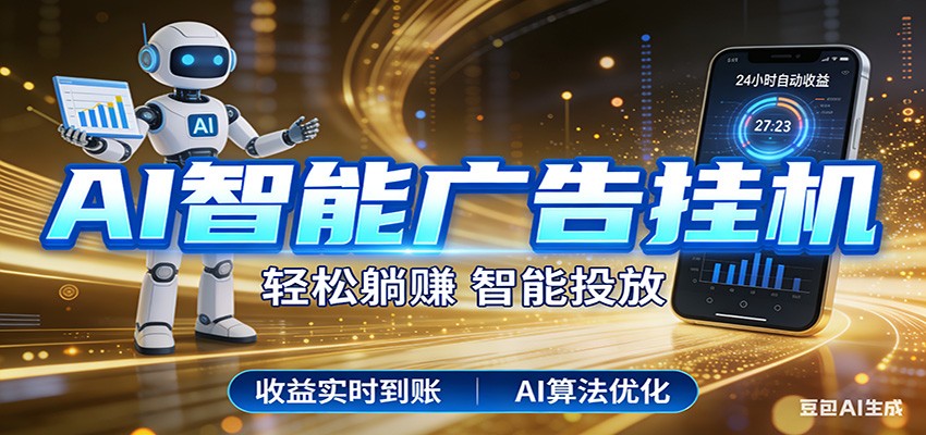 智能广告挂机新时代，利用碎片化时间实现稳定被动收益，AI帮你持续盈利-离锋创库