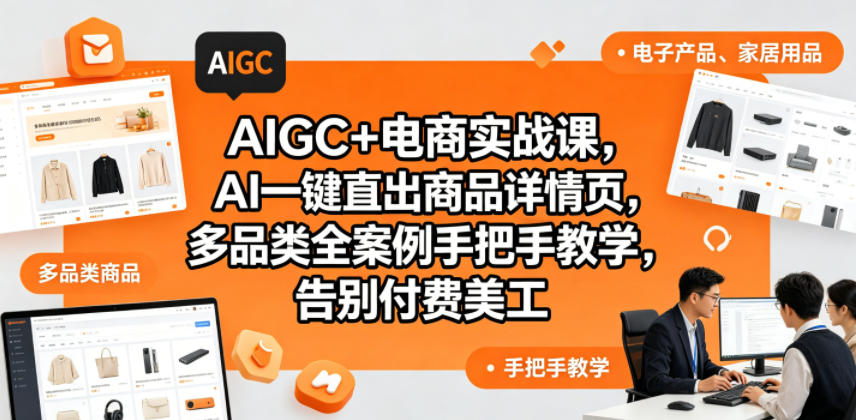 AIGC+电商实战课，AI一键直出商品详情页，多品类全案例手把手教学，告别付费美工（更新0820）-离锋创库
