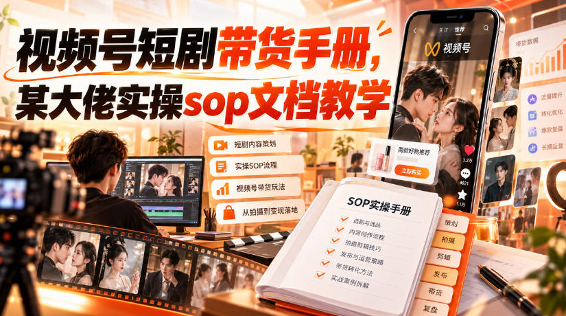 视频号短剧带货手册，某大佬实操sop文档教学-离锋创库