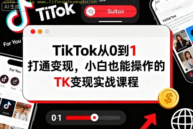 TikTok从0到1打通变现,小白也能操作的TK变现实战课程