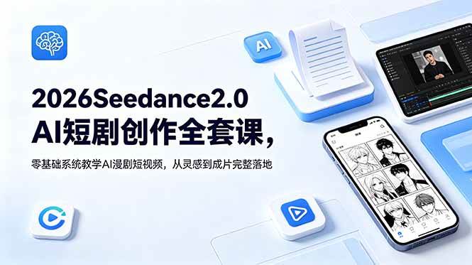 (18958期)2026Seedance2.0AI短剧创作全套课,零基础系统教学AI漫剧短视频,从灵感到成片完整落地-离锋创库