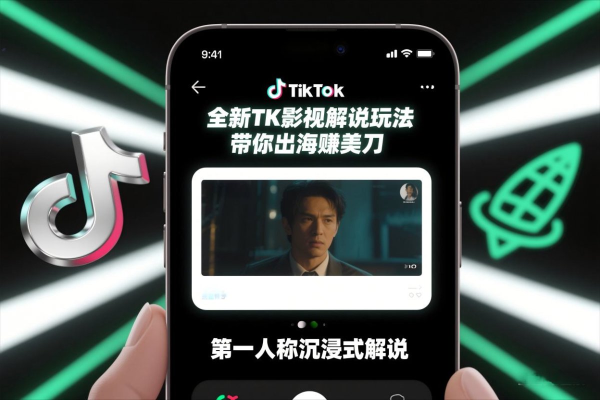 TikTok第一人称影视解说教学，全新TK影视解说玩法，带你出海賺美刀-离锋创库