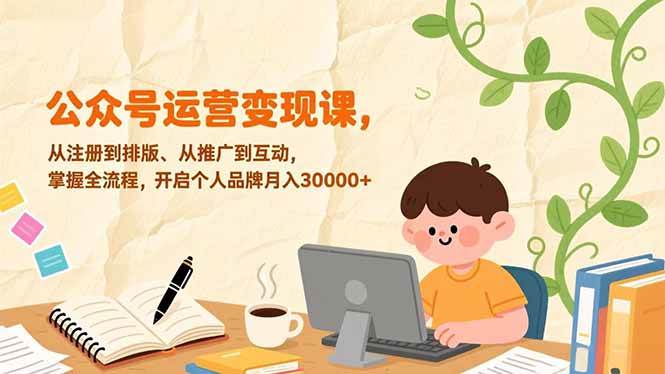（17067期）公众号运营变现课，从注册到排版、从推广到互动，掌握全流程，开启个人品牌月入30000+-离锋创库