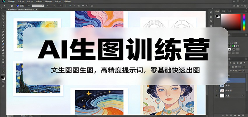 AI生图训练营:文生图图生图,高精度提示词,零基础快速出图-离锋创库