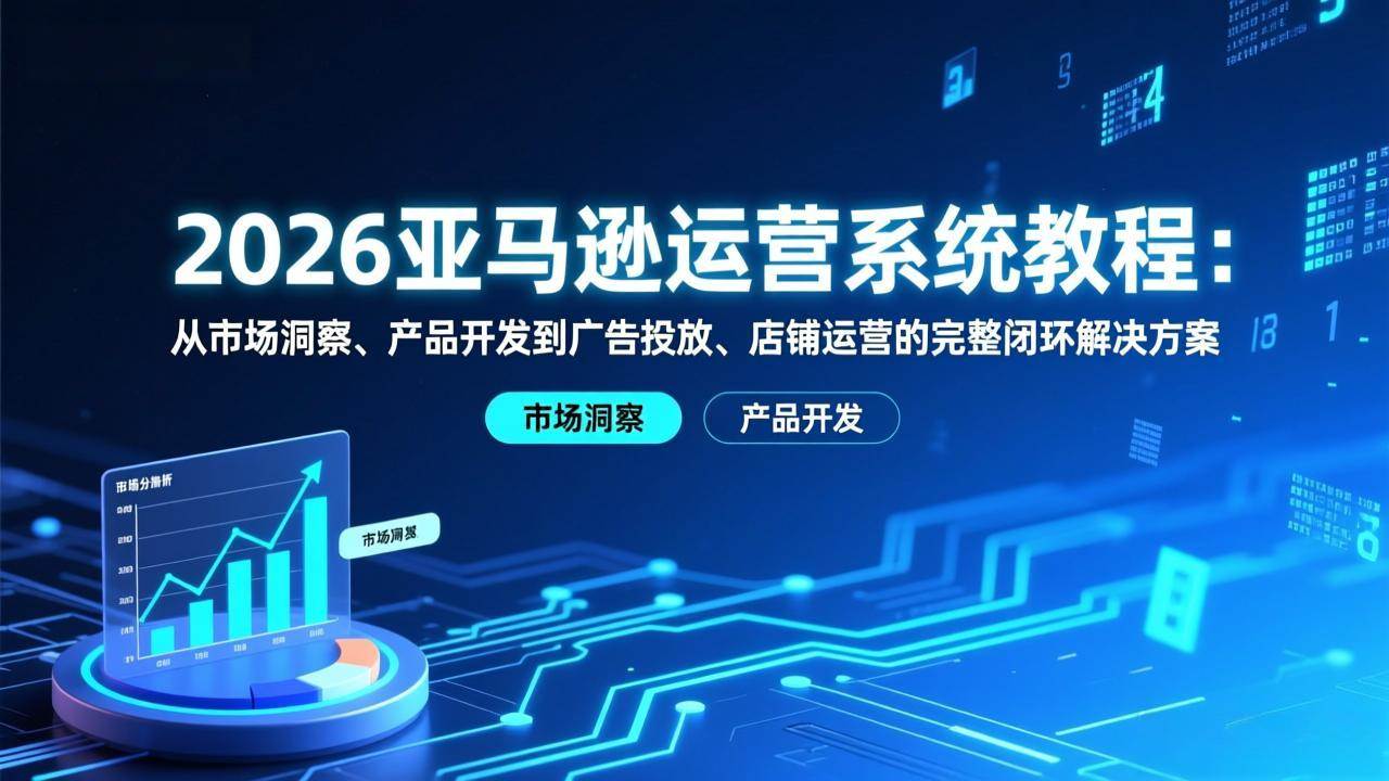 （17208期）2026亚马逊运营系统教程：从市场洞察、产品开发到广告投放、店铺运营的完整闭环解决方案-离锋创库