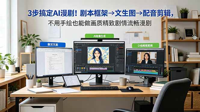 （18866期）3步搞定AI漫剧！剧本框架→文生图→配音剪辑，不用手绘也能做画质精致剧情流畅漫剧-离锋创库