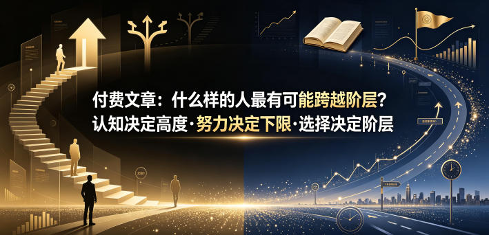 付费文章：什么样的人最有可能跨越阶层？认知决定高度·努力决定下限·选择决定阶层-离锋创库