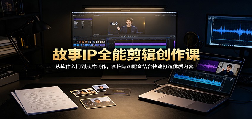 故事IP全能剪辑创作课：从软件入门到成片制作，实拍与AI配音结合快速打造优质内容-离锋创库
