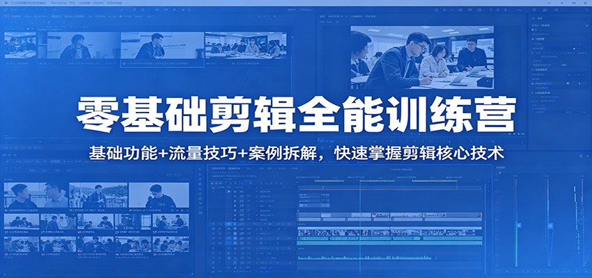 零基础剪辑全能训练营：基础功能+流量技巧+案例拆解，快速掌握剪辑核心技术-离锋创库