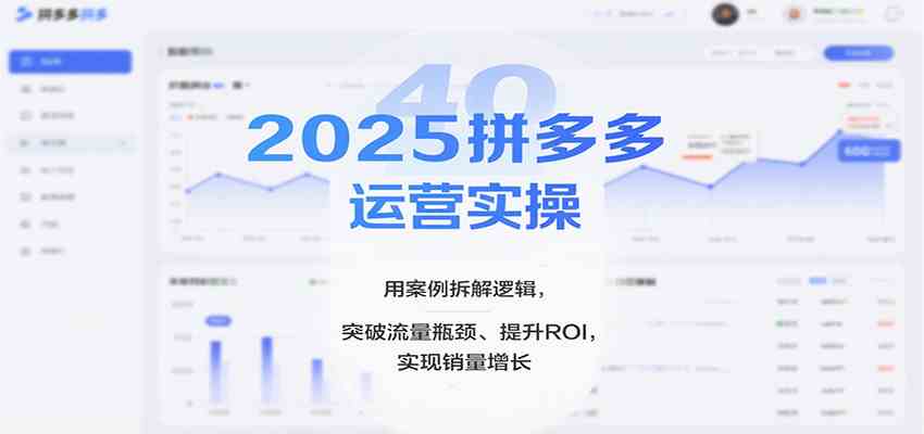 2025拼多多运营实操，用案例拆解逻辑，突破流量瓶颈、提升ROI，实现销量增长（更新）-离锋创库