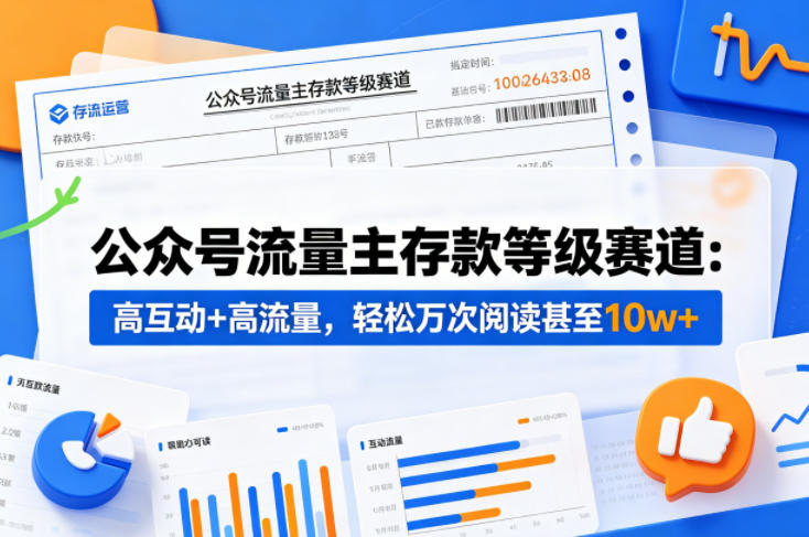 公众号流量主之存款等级赛道，高互动+高流量，轻松达到万次阅读，甚至10w+-离锋创库