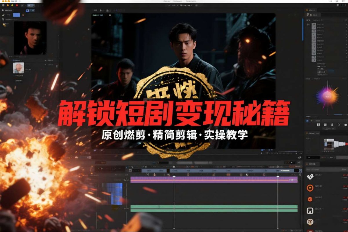 短剧拉新之原创燃剪精简剪辑实操课，解锁短剧变现秘籍-离锋创库