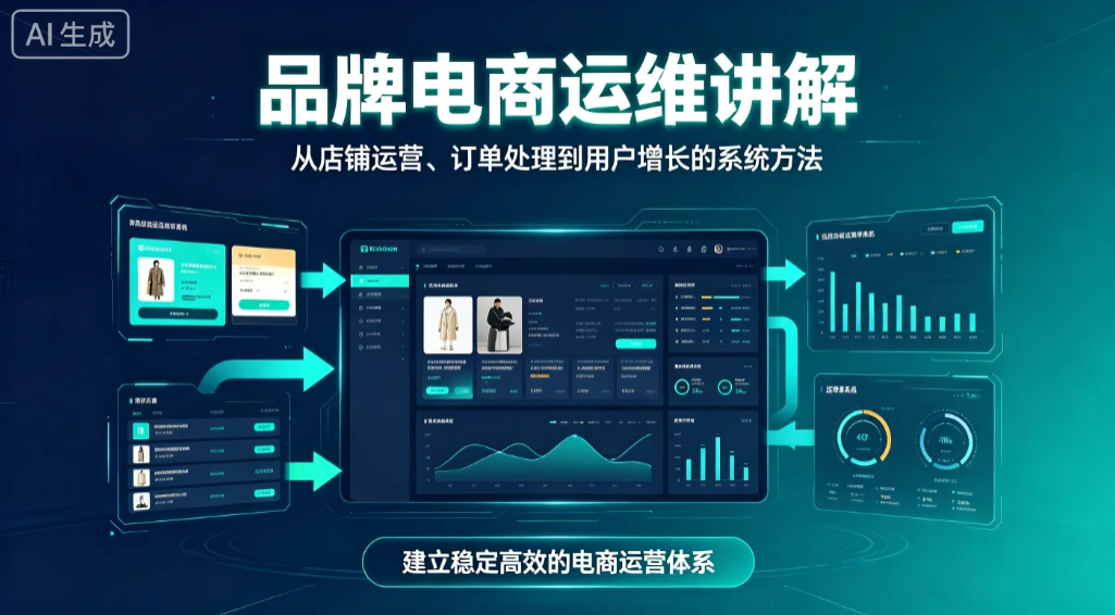 品牌电商运维讲解,从店铺运营、订单处理到用户增长的系统方法-离锋创库