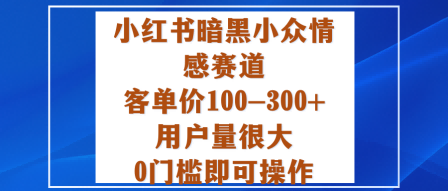 小红书暗黑小众情感赛道，客单价100-300+用户量很大，0门槛即可操作-离锋创库