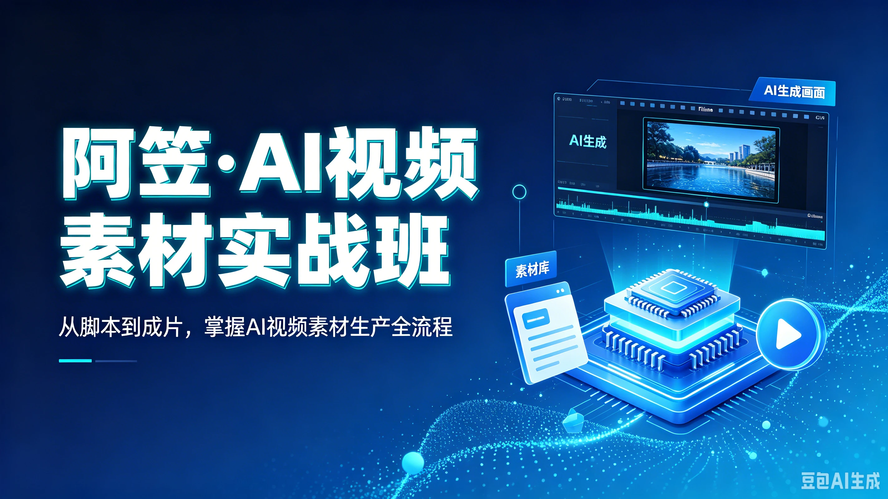 【精】阿笠·AI视频素材实战班，从脚本到成片，掌握AI视频素材生产全流程-离锋创库