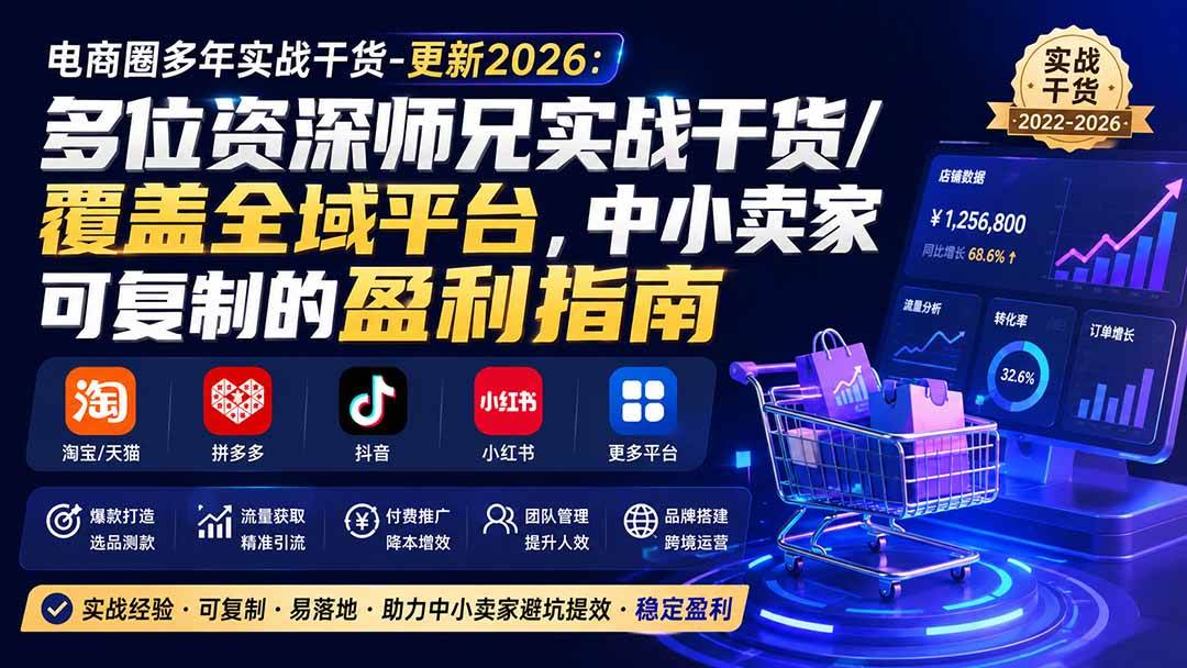 (20159期)电商圈多年实战干货-更新2026:多位资深师兄实战干货/覆盖全域平台,中小卖家可复制的盈利指南-离锋创库