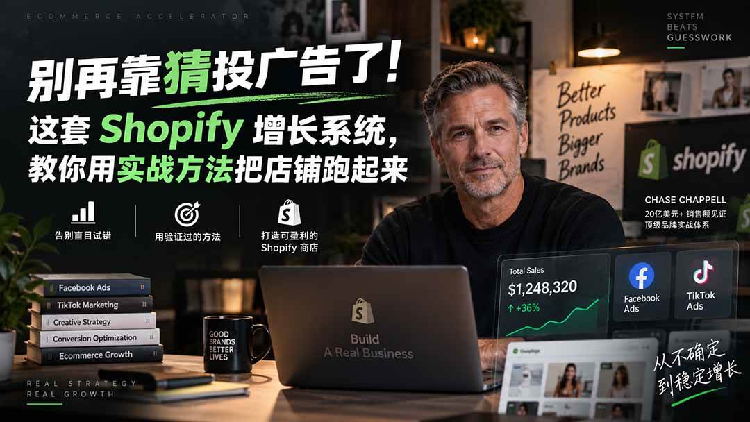 （20367期）别再靠猜投广告了！这套 Shopify 增长系统，教你用实战方法把店铺跑起来【原创双语字幕】-离锋创库