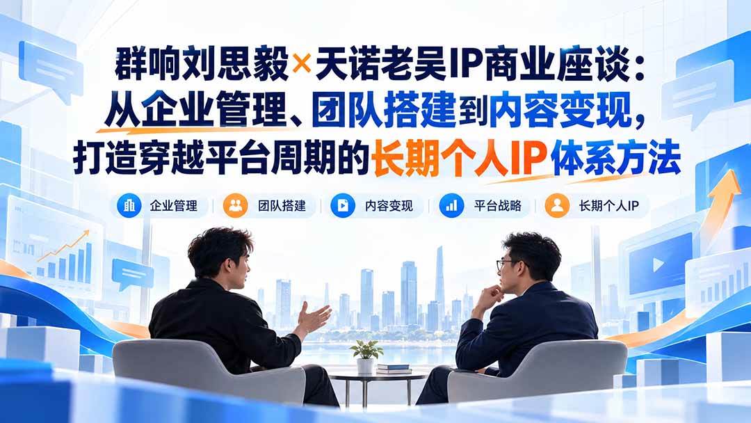 (20771期)群响刘思毅×天诺老吴IP商业座谈:从企业管理、团队搭建到内容变现,打造穿越平台周期的长期个人IP体系方法-离锋创库