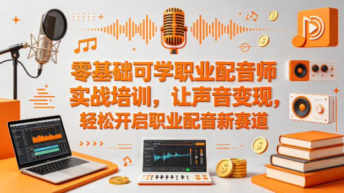 零基础可学职业配音师实战培训，让声音变现，轻松开启职业配音新赛道-离锋创库