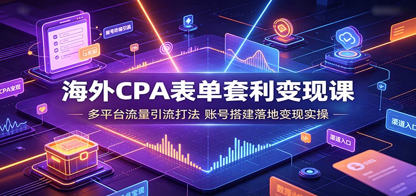 海外CPA表单套利变现课:多平台流量引流打法,账号搭建落地变现实操-离锋创库